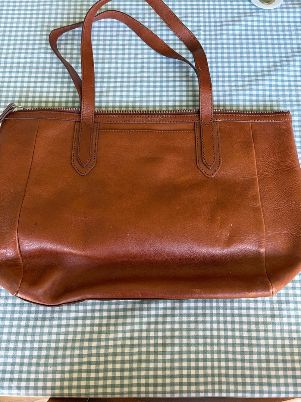 Fossil Tan Leather Tote Bag - Picture 3 of 6